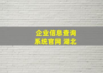 企业信息查询系统官网 湖北